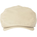 Charltons of Northumberland 100% Cotton Flat Cap Summer UPF 50+ Showerproof Sports Hat Bowls Cricket Golf Stone Front