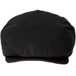Charltons of Northumberland 100% Cotton Flat Cap Summer UPF 50+ Showerproof Sports Hat Bowls Cricket Golf Black Front