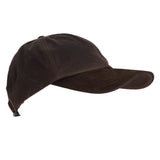 Charlton's of Northumberland British Waxed Cotton Suede Leather Peak Waterproof Baseball Cap Brown