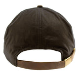 Charlton's of Northumberland British Waxed Cotton Suede Leather Peak Waterproof Baseball Cap Brown Metal Buckle Leather Strap