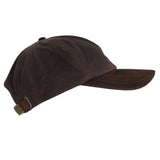 Charlton's of Northumberland British Waxed Cotton Suede Leather Peak Waterproof Baseball Cap Brown