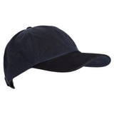 Charlton's of Northumberland British Waxed Cotton Suede Leather Peak Waterproof Baseball Cap Navy