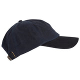 Charlton's of Northumberland British Waxed Cotton Suede Leather Peak Waterproof Baseball Cap Navy