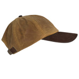 Charlton's of Northumberland British Waxed Cotton Suede Leather Peak Waterproof Baseball Cap Beige