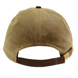 Charlton's of Northumberland British Waxed Cotton Suede Leather Peak Waterproof Baseball Cap Beige Brown Yellow Leather Strap Metal Buckle