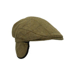 Walker & Hawkes British Derby Tweed Teflon Waterproof Earflap Flat Cap - Hats and Caps