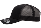 Flexfit Yupoong Classic Snapback Baseball Cap Mesh Retro Trucker Hat Peak Sun Black