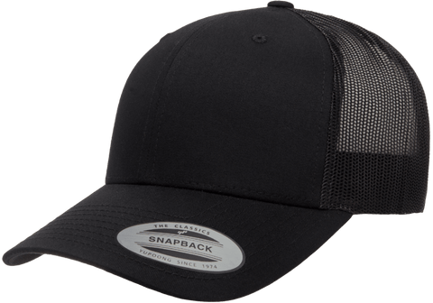 Flexfit Yupoong Classic Snapback Baseball Cap Mesh Retro Trucker Hat Peak Sun Black