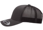 Flexfit Yupoong Classic Snapback Baseball Cap Mesh Retro Trucker Hat Peak Sun Dark Grey/Dark Grey