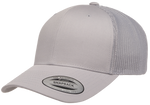Flexfit Yupoong Classic Snapback Baseball Cap Mesh Retro Trucker Hat Peak Sun Silver/Silver