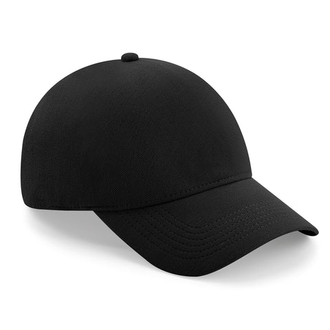 Beechfield Waterproof Resistant Baseball Cap Flexi Fit Seamless Stretch Summer Sports Hat Black 