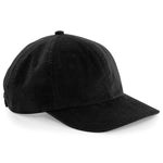 Cord Baseball Cap Heritage Corduroy 100% Cotton Vintage Style Retro Hat Black