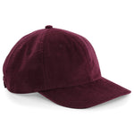 Cord Baseball Cap Heritage Corduroy 100% Cotton Vintage Style Retro Hat Burgundy