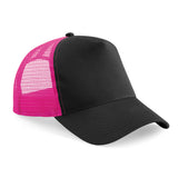 Trucker Baseball Cap Snapback Mesh Curved Mens Womens Sun Summer Hat Black Fuschia Pink