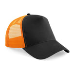 Trucker Baseball Cap Snapback Mesh Curved Mens Womens Sun Summer Hat Black Orange