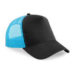 Trucker Baseball Cap Snapback Mesh Curved Mens Womens Sun Summer Hat Black/Blue