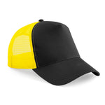 Trucker Baseball Cap Snapback Mesh Curved Mens Womens Sun Summer Hat Black Yellow