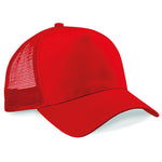 Trucker Baseball Cap Snapback Mesh Curved Mens Womens Sun Summer Hat Red