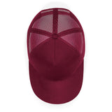 Suede Snapback Trucker Baseball Cap Mesh Womans Mens Sun Sports Hat Burgundy