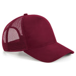 Suede Snapback Trucker Baseball Cap Mesh Womans Mens Sun Sports Hat Burgundy