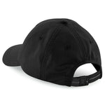 Beechfield b187 Waterproof Baseball Cap Lightweight Breathable 6 Panel Sports Hat Mens Womans Black Back