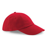 Beechfield Low Profile Baseball Cap Heavy 100% Cotton  Drill Summer Sun Sports Hat Red