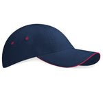 Beechfield B81 Cotton Baseball Cap Summer Sports Navy Red