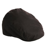 Quality British Millerain Waxed Cotton Flat Cap Waterproof Water Repellent Hat Brown Barbour Style 