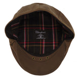Quality British Millerain Waxed Cotton Flat Cap Waterproof Water Repellent Hat Tan Barbour Style Inside Lined