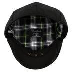Quality British Millerain Waxed Cotton Flat Cap Waterproof Water Repellent Hat Black Barbour Style Lined
