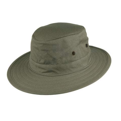 CH 07 Cotton Fedora UPF 50+ Summer Traveller Sun Hat Packable Showerproof Bush Safari Khaki