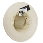 CH 07 Cotton Fedora UPF 50+ Summer Traveller Sun Hat Packable Showerproof Bush Safari Stone Inside