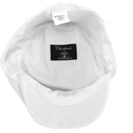 Charltons of Northumberland 100% Cotton Flat Cap Summer UPF 50+ Showerproof Sports Hat Bowls Cricket Golf White Inside