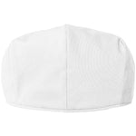 Charltons of Northumberland 100% Cotton Flat Cap Summer UPF 50+ Showerproof Sports Hat Bowls Cricket Golf White Back
