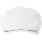 Charltons of Northumberland 100% Cotton Flat Cap Summer UPF 50+ Showerproof Sports Hat Bowls Cricket Golf White Front
