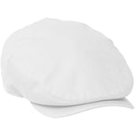 Charltons of Northumberland 100% Cotton Flat Cap Summer UPF 50+ Showerproof Sports Hat Bowls Cricket Golf White Front side2
