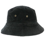 Charltons of Northumberland Hats Plus Caps British EnglishCord Bucket Hat 100% Cotton Corduroy Fully Lined Bush Festival Indie Rock Hat Black Side