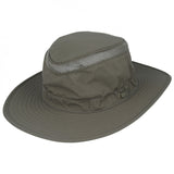 UPF 50+ Aussie Style Sun Hat Bush Fedora Hat Safari Summer Holiday Wide Brim Army Olive Front Side 