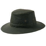 Charlton's of Northumberland Luxury British Waxed Cotton Traveller Hat Aussie, Outback, Walking, Fishing, Shooting, Hiking, Travelling, American, Hunting, Sports Olive