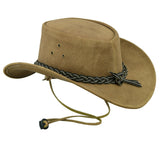 Hats Plus Caps Australian American Cowboy Hat in Real Suede Leather with Black Belt - Hats and Caps