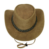 Hats Plus Caps Australian American Cowboy Hat in Real Suede Leather with Black Belt - Hats and Caps