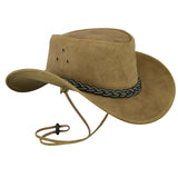 Hats Plus Caps Australian American Cowboy Hat in Real Suede Leather with Black Belt - Hats and Caps