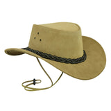 Hats Plus Caps Australian American Cowboy Hat in Real Suede Leather with Black Belt - Hats and Caps