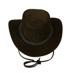 Hats Plus Caps Australian American Cowboy Hat in Real Suede Leather with Black Belt - Hats and Caps