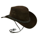 Hats Plus Caps Australian American Cowboy Hat in Real Suede Leather with Black Belt - Hats and Caps