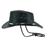 Hats Plus Caps Leather Cowboy Hat Australian Western Style Black - Hats and Caps