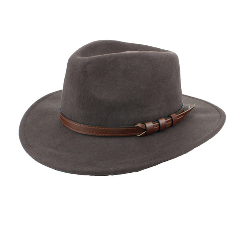 Hawkins Fedora Hat 100% Wool Trilby Style - Hats and Caps