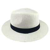 Hats Plus Caps Panama Style Straw Fedora Black Band - Hats and Caps