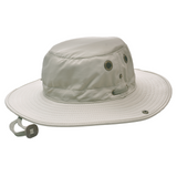 Hats Plus Caps Sun Hat Wide Brim Lightweight Nylon Aussie Style Safari Bush Hat Chinstrap Stone Front Side