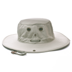Sun Hat Wide Brim Lightweight Nylon Aussie Style Safari Bush Hat Chinstrap Stone Side